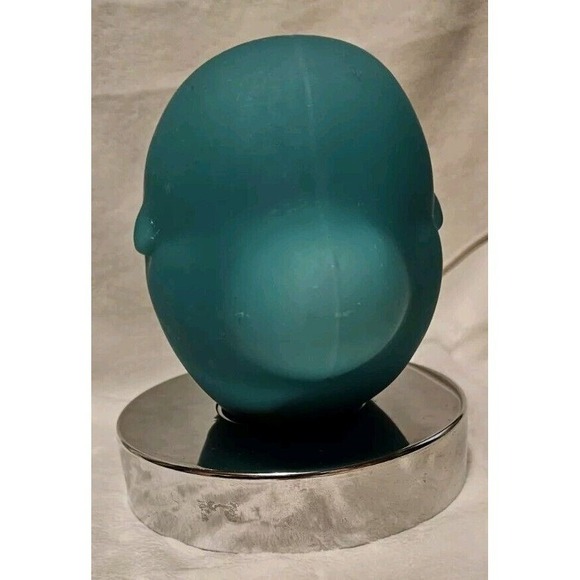Unique Rare Vintage Hand Blown Fish Shape Lamp Teal Green Ikea